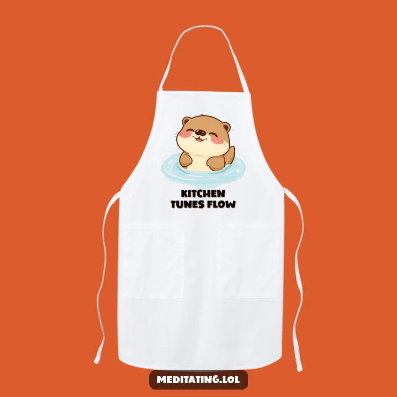 Funny Otter Humming Apron: Kitchen Aquatic Wear for Musical Cooks