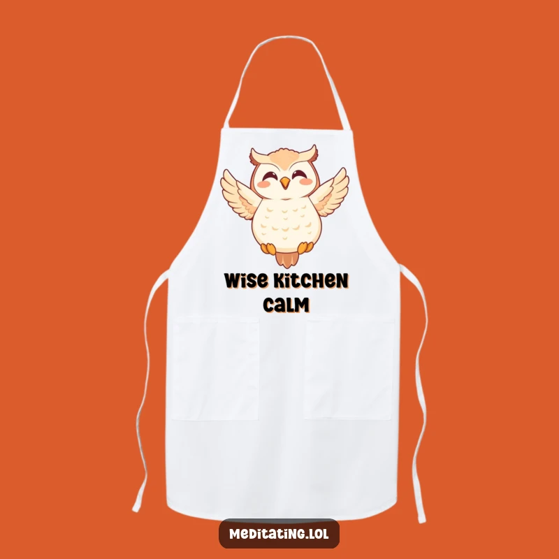 Funny Owl Chef Apron: Meditative Pose Kitchen Fun, Joyful Cook Gift