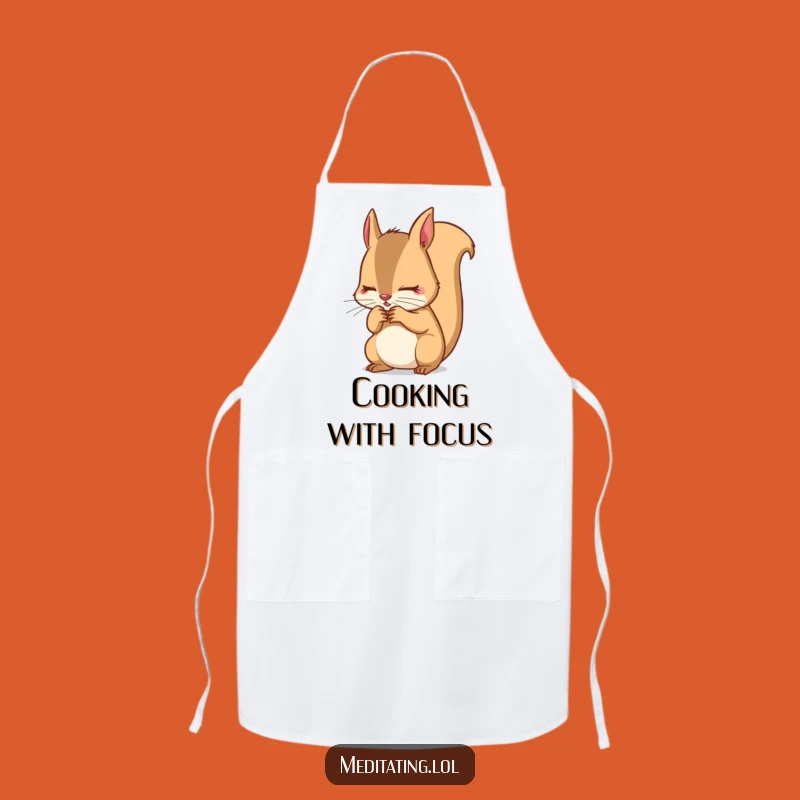 Funny Squirrel Chef Apron: Focused Breath Kitchen Fun, Determined Cook Gift