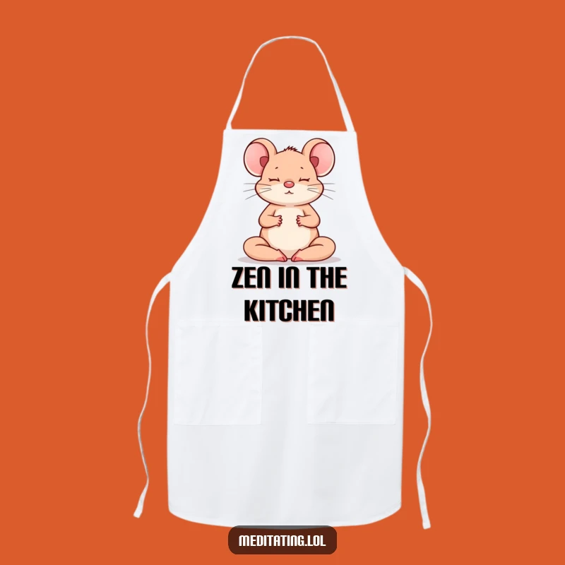 Funny Mouse Meditation Apron: Zen Kitchen Wear for Peaceful Cooks