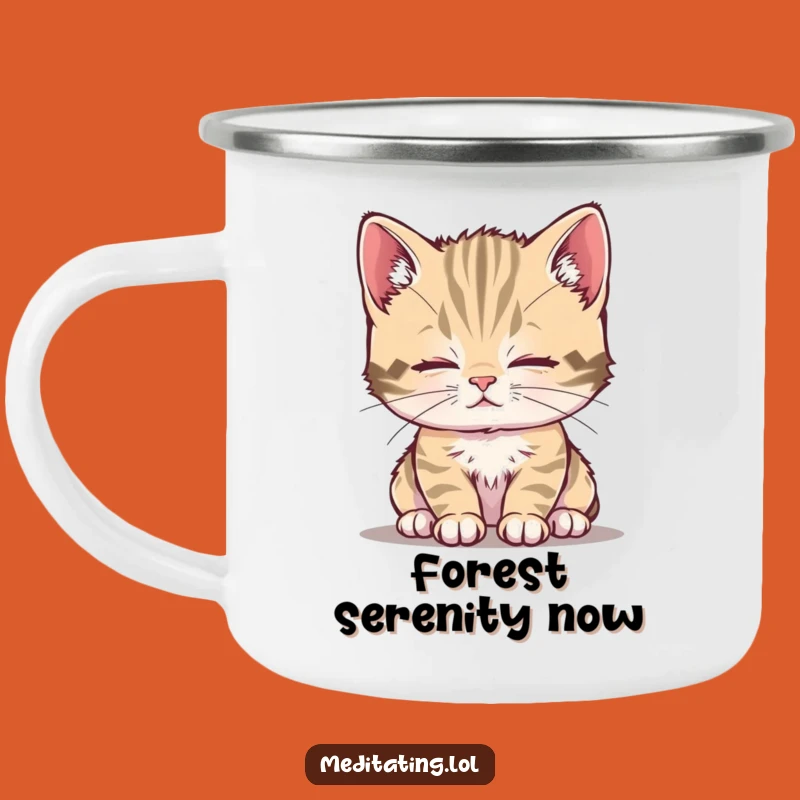 Funny Calm Kitten Camping Mug: Sip Peacefully Outdoors!