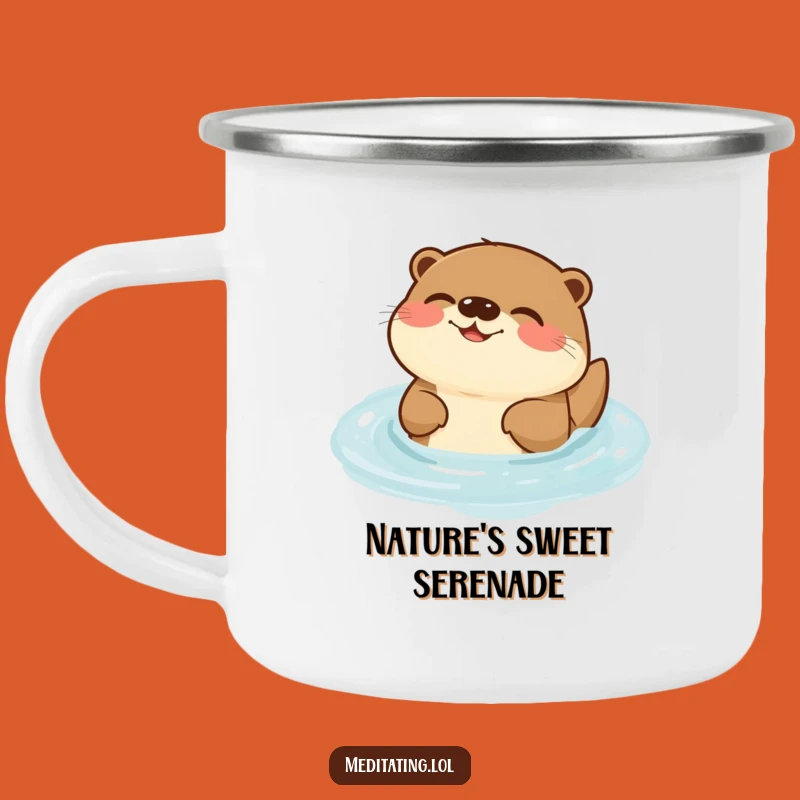 Funny Otter Humming Camping Mug: Outdoor Aquatic Cup for Joyful Adventures