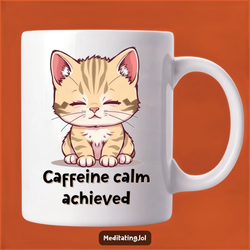 Funny Calm Kitten Mug: Find Your Zen with this Peaceful Kitty Gift!