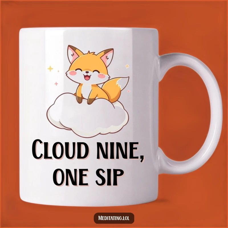 Funny Fox Cloud Cushion Mug: Serene Joyful Creature Gift