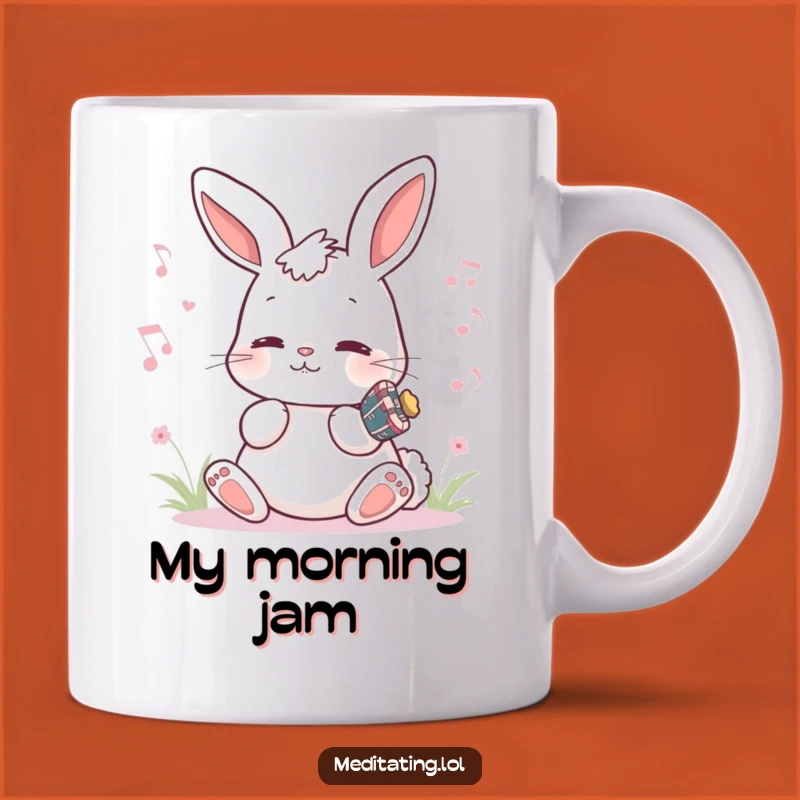 Funny Bunny Humming Mug: Peaceful Melody Gift for Music Lovers