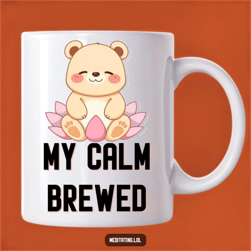Funny Giggling Bear Yoga Mug, Peaceful Meditation Gift for Zen Fans