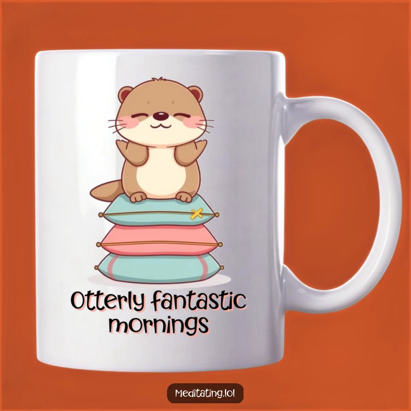 Funny Otter Cushion Mug: Hilarious Animal Balance Gift for Serene Sips