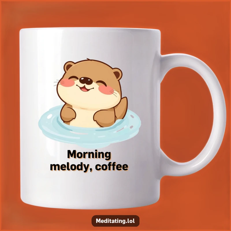 Funny Otter Humming Mug: Joyful Aquatic Animal Gift for Music Lovers