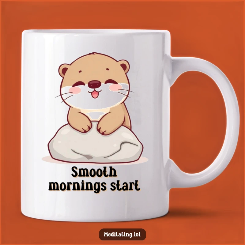Funny Otter Stone Mug: Happy Relaxation Creature Gift
