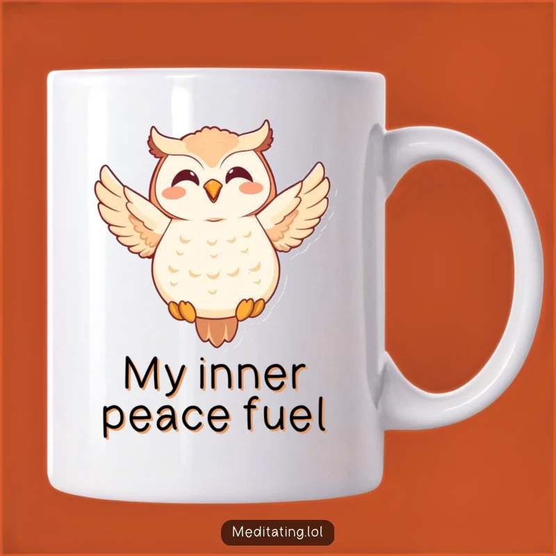 Funny Owl Meditation Mug: Joyful Floater Gift for Zen Lovers