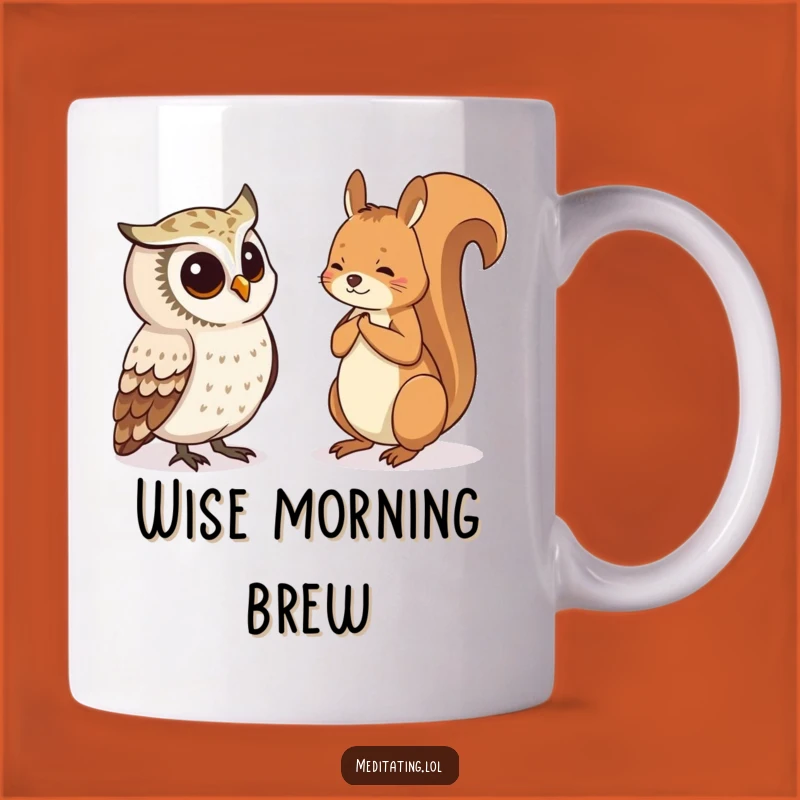 Funny Owl Squirrel Mug: Curious Observation Creature Gift