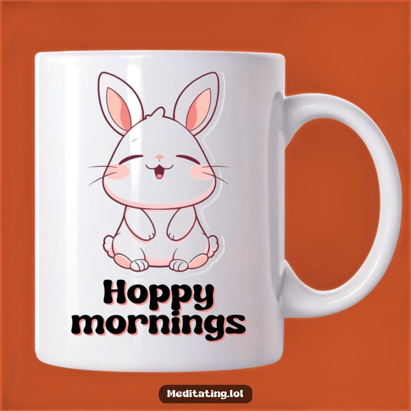 Funny Blissful Rabbit Mug: Cheerful Bunny's Deep Breath, Perfect Funny Gift