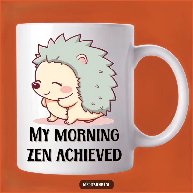 Funny Giggling Hedgehog Mug: Adorable Zen Animal Gift for Relaxed Moments