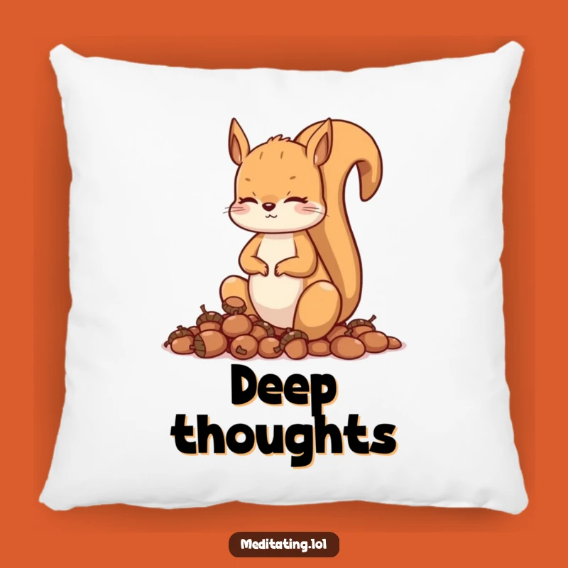 Funny Squirrel Meditation Pillow: Cozy Curious Animal, Soft Comfort, Zen Gift