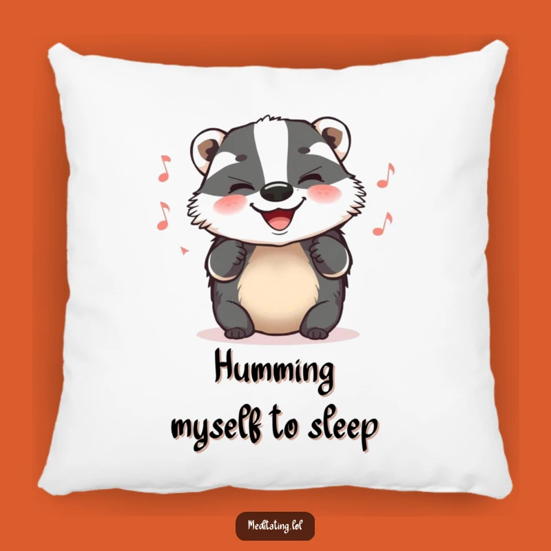 Funny Badger Hum Pillow: Cozy Grinning Home Decor Gift