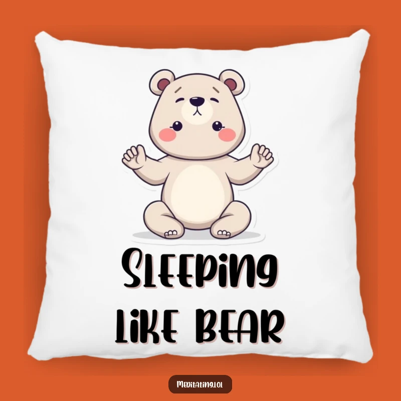 Funny Bear Yoga Pillow: Soft Determined Yogi Bear Cushion, Wonderful Funny Gift