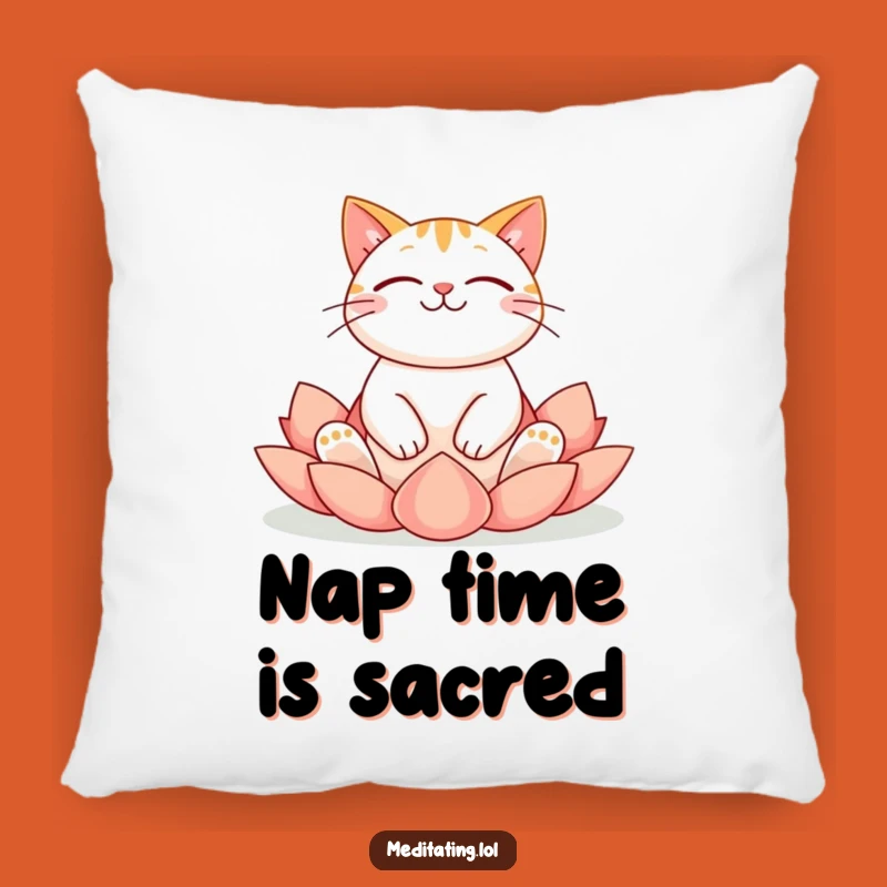 Funny Cat Lotus Pillow: Cozy Comfort with Hilarious Feline Peace
