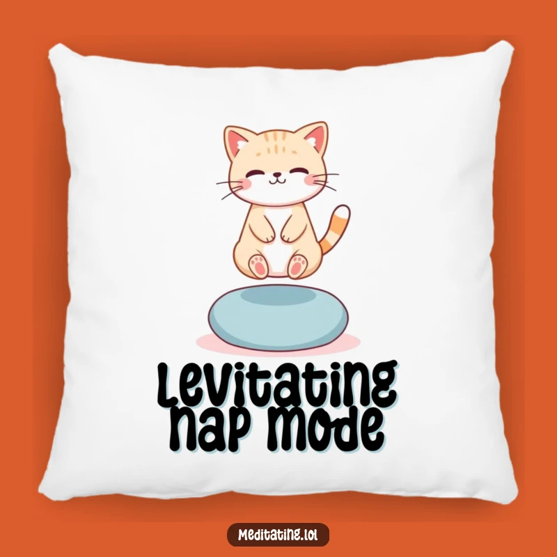 Funny Levitating Cat Pillow: Cozy Zen, Hilarious Decorative Pillow Gift