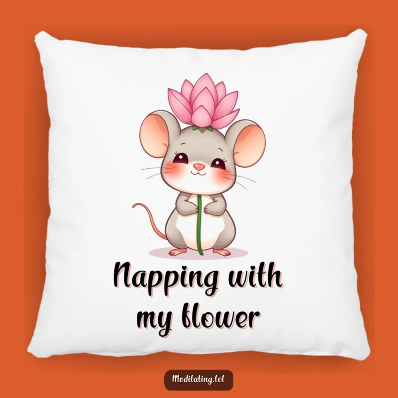 Funny Mouse Lotus Pillow: Cozy Giggling Home Decor Gift