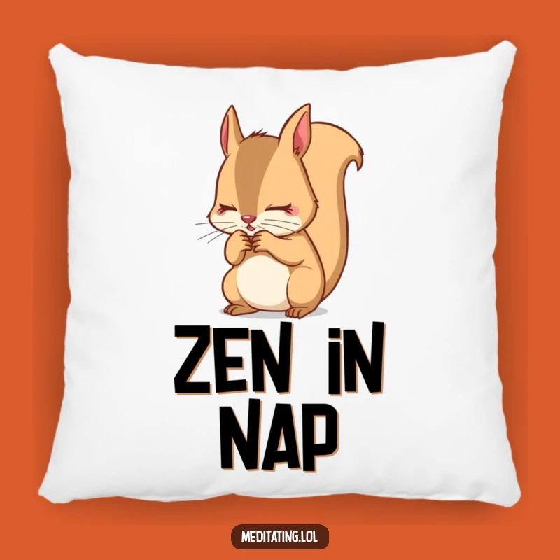 Funny Squirrel Pillow: Focused Breath Cushion, Zen Relaxation Gift