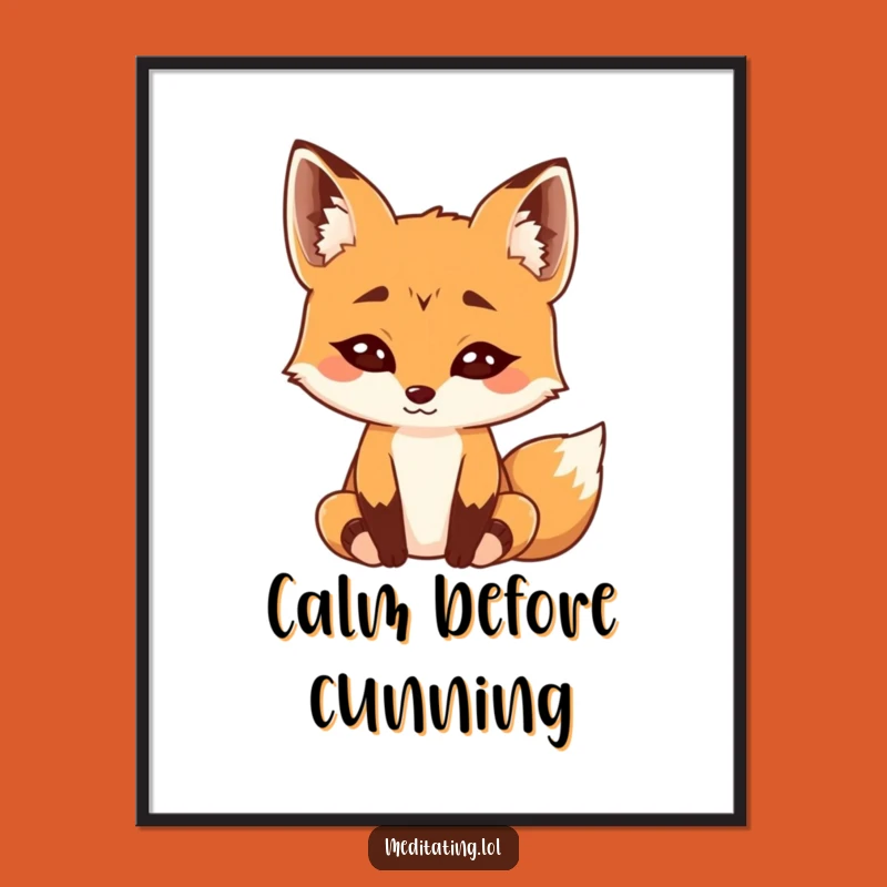 Funny Curious Fox Meditation Digital Art - Instant Zen Decor