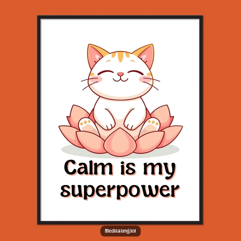 Funny Cat Digital Art: Hilarious Zen and Peace for Instant Decor