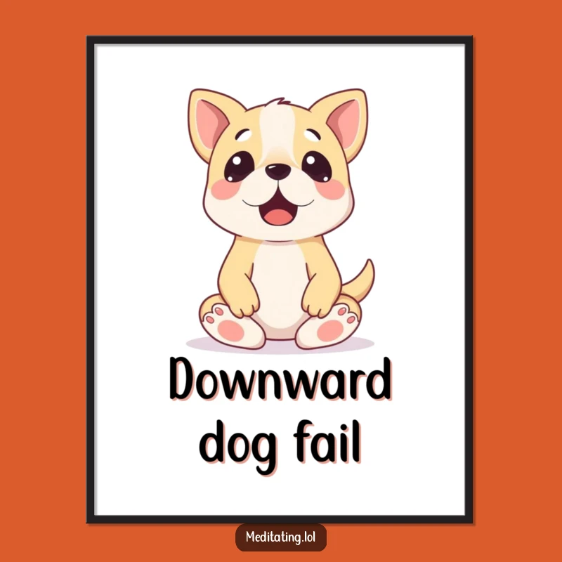 Funny Dog Meditation Digital Art: Printable Zen Decor for Peaceful Spaces