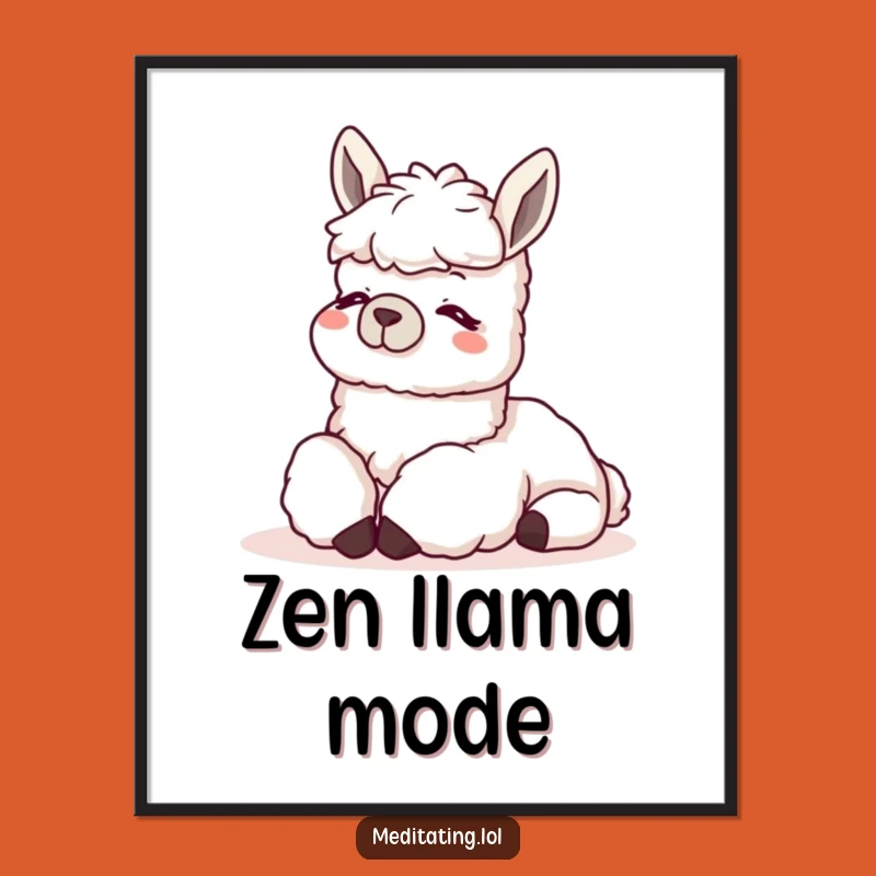 Funny Llama Relax Digital Art Print: Peaceful Animal Decor, Instant Hilarious Download for Walls