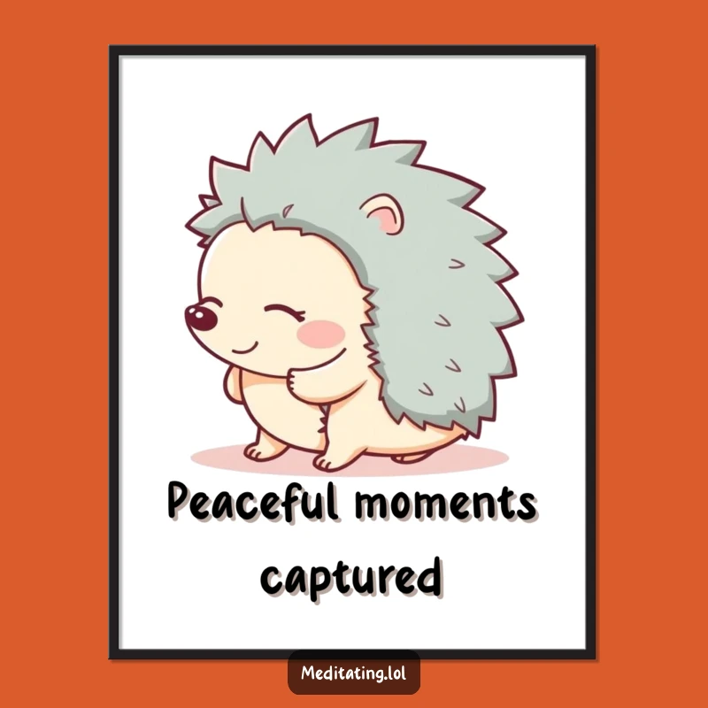 Funny Giggling Hedgehog Digital Art: Instant Joyful Decor for Your Space