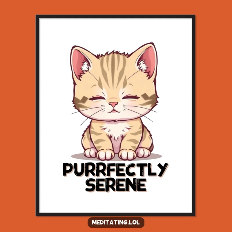 Funny Calm Kitten Art Print: Instant Peace Download!