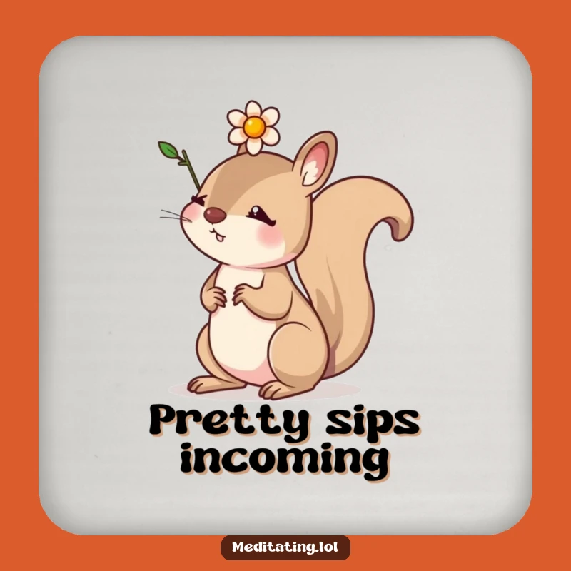 Funny Determined Squirrel Coaster Set: Protect Surfaces with Focus