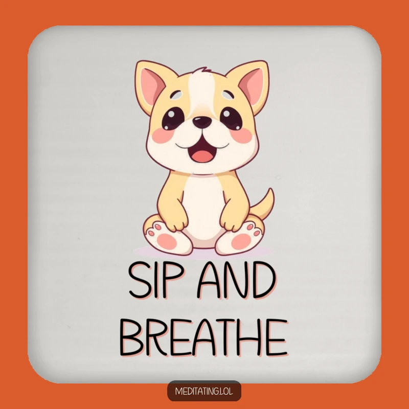 Funny Dog Meditation Coaster Set: Zen Drink Protection for Tables