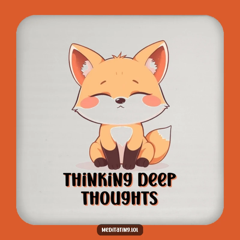 Funny Contemplating Fox Coasters: Protect Surfaces with Thoughtful Art