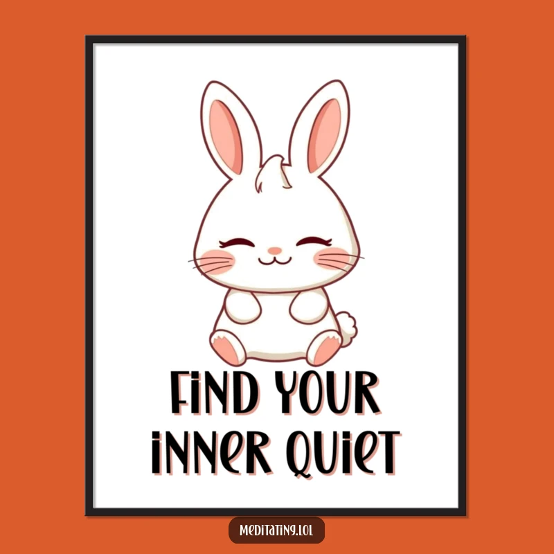 Funny Serene Rabbit Poster: Bring Peaceful Vibes to Your Walls