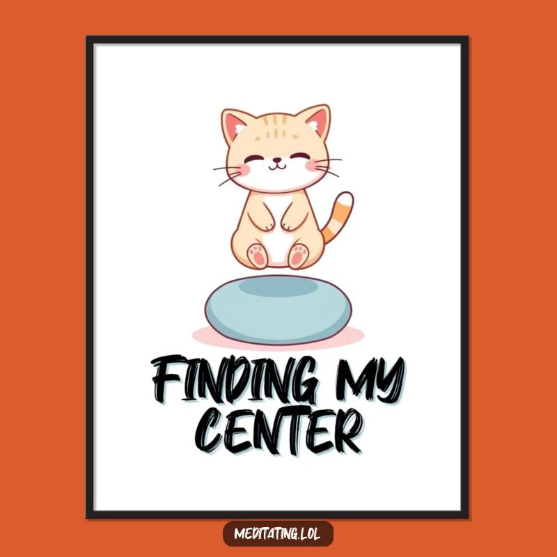 Funny Levitating Cat Poster: Mystical Art, Hilarious Wall Decor Gift