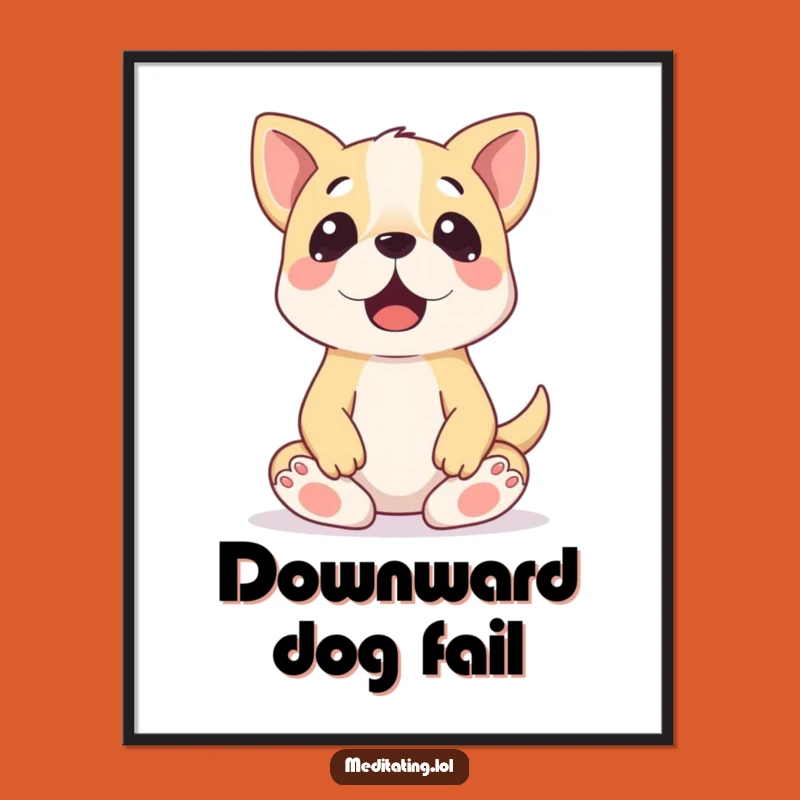 Funny Dog Meditation Poster: Humorous Wall Art for Zen Seekers