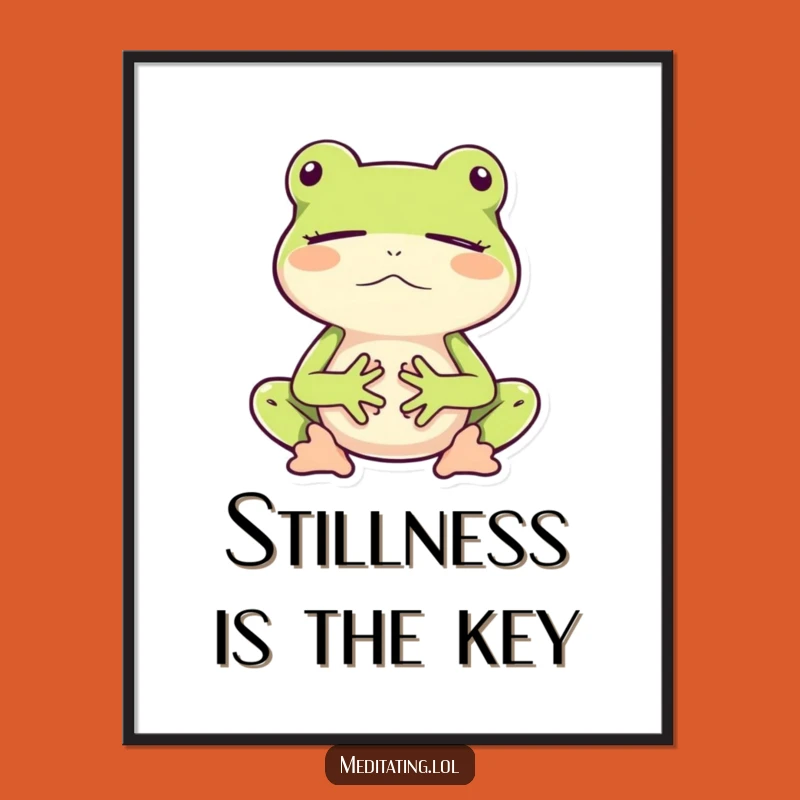 Funny Frog Meditation Poster - Serene Bouncing Zen Wall Art