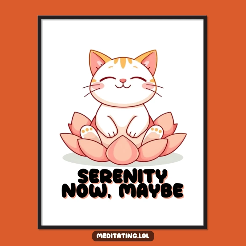 Funny Cat Meditation Poster: Bring Hilarious Zen to Your Walls