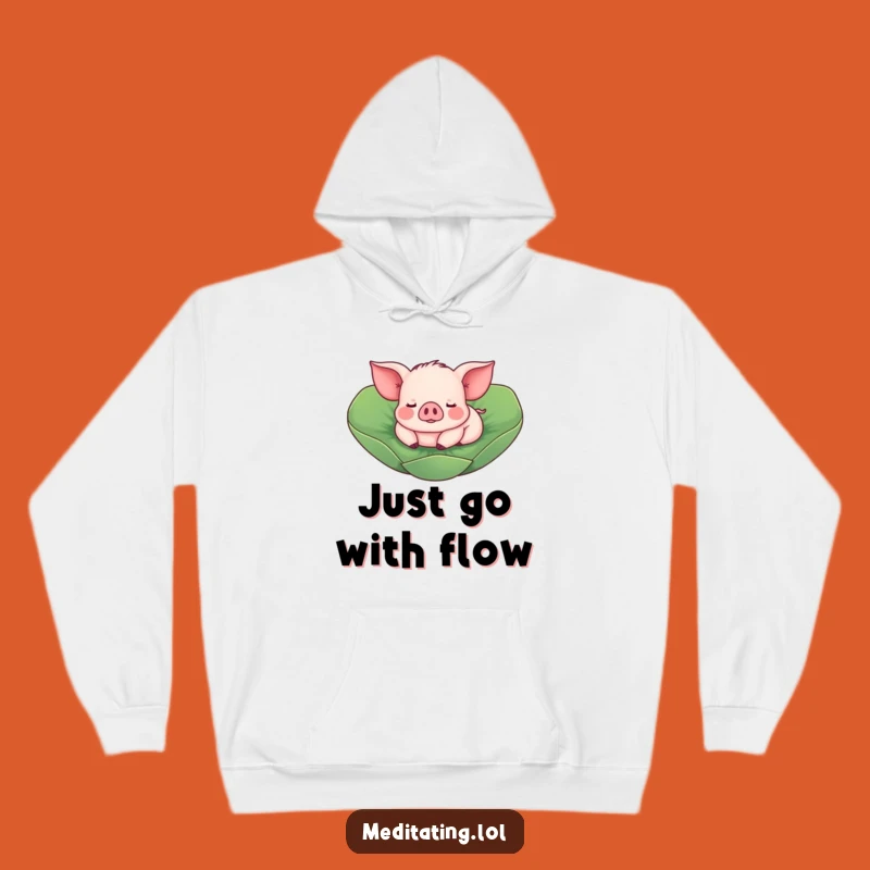 Funny Piglet Lotus Leaf Hoodie: Cozy Swine Apparel for Hilarious Gift Giving