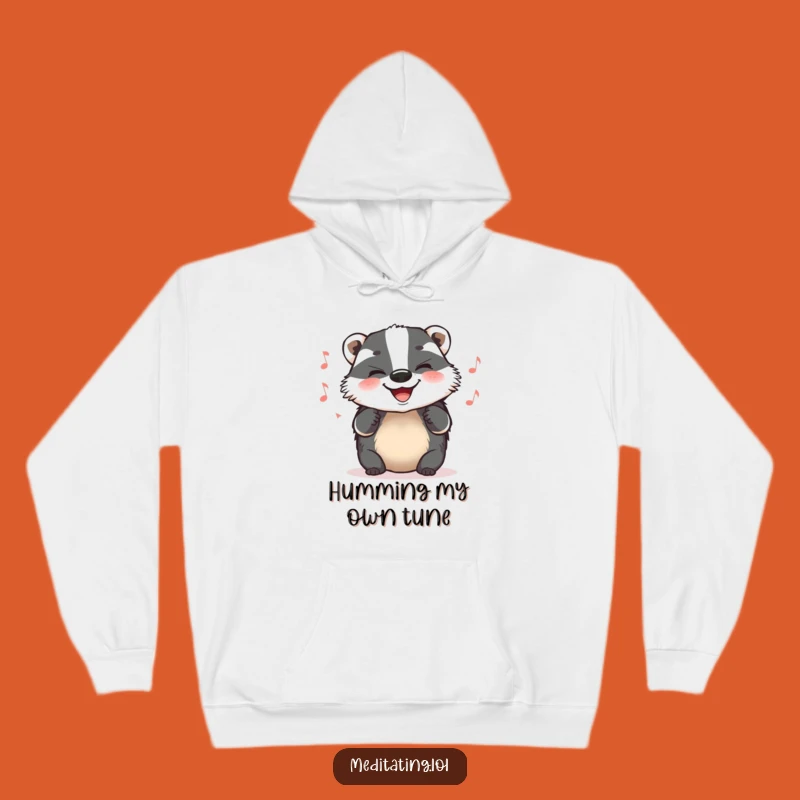 Funny Badger Hum Hoodie: Cozy Grinning Creature Comfort Gift