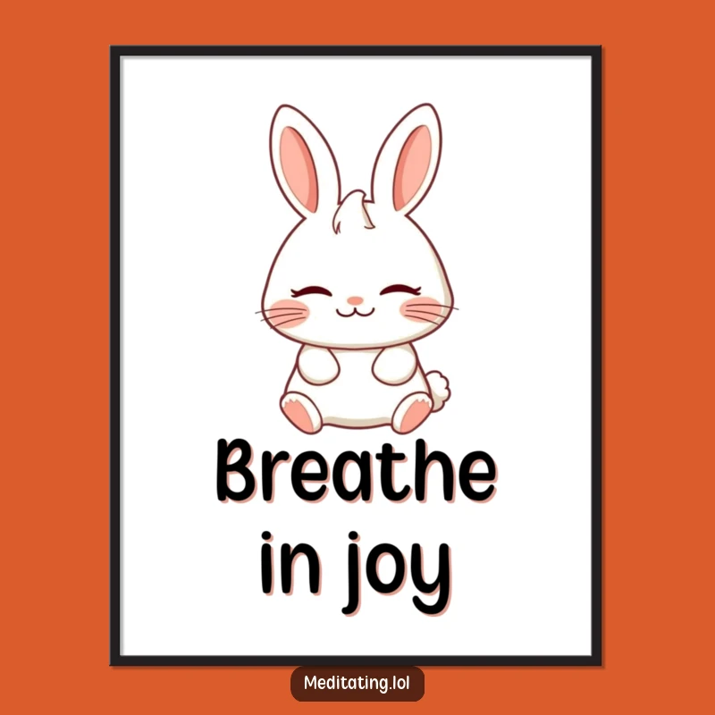 Free Printable Rabbit Art: Serene Cheer for Calm, Funny Downloadable Home Decor Gift