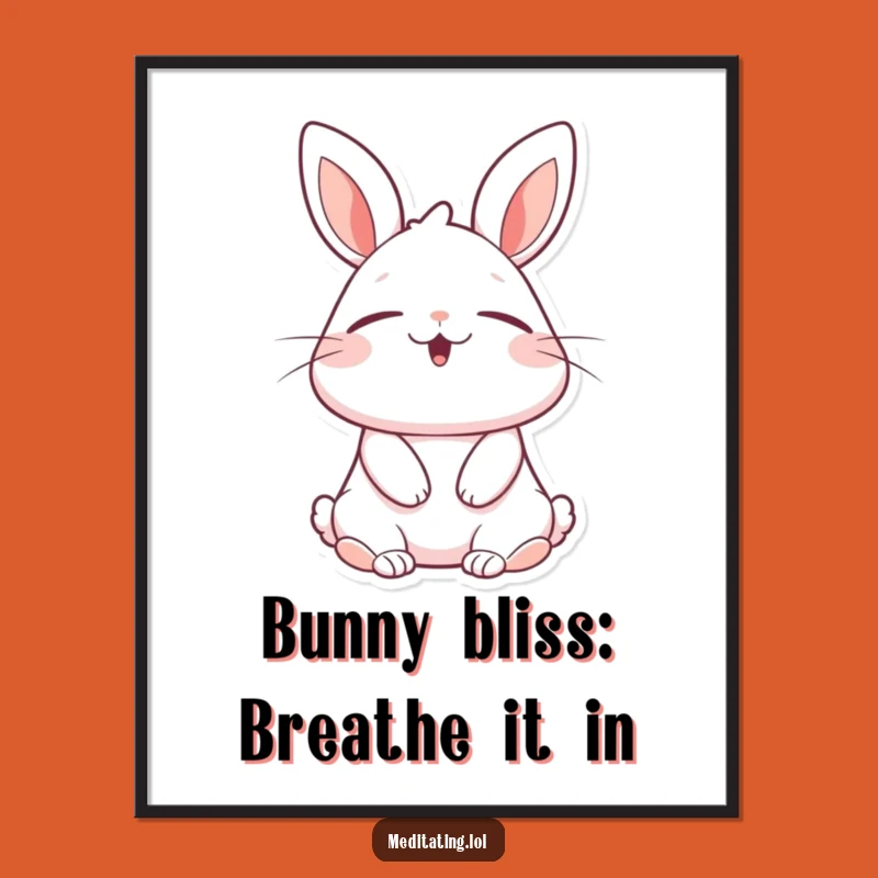 Free Printable Wall Art: Blissful Rabbit Breathing, Serene Downloadable Decor