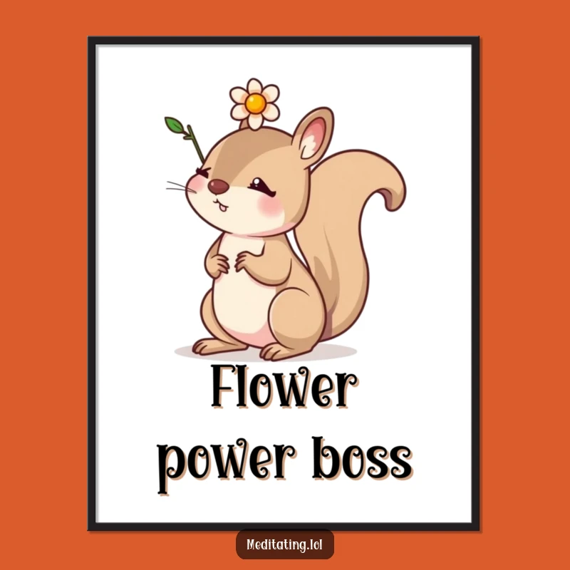 Free Printable Squirrel Art: Determined Balance for Whimsical, Downloadable Home Decor Gift