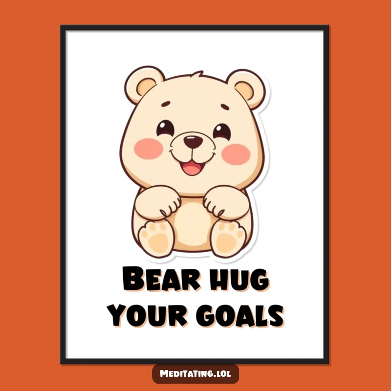 Free Printable Funny Wall Art: Cheerful Bear for Cozy Home Decor