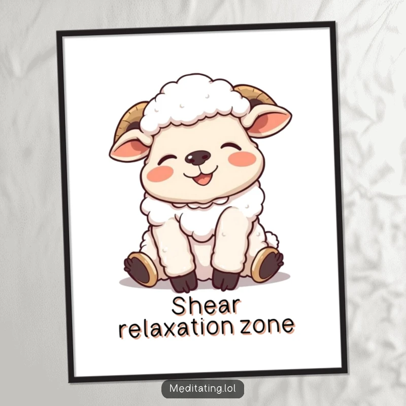 Funny Free Printable Wall Art: A giggling sheep strikes a hilariously relaxed pose, adding quirky charm to any room.