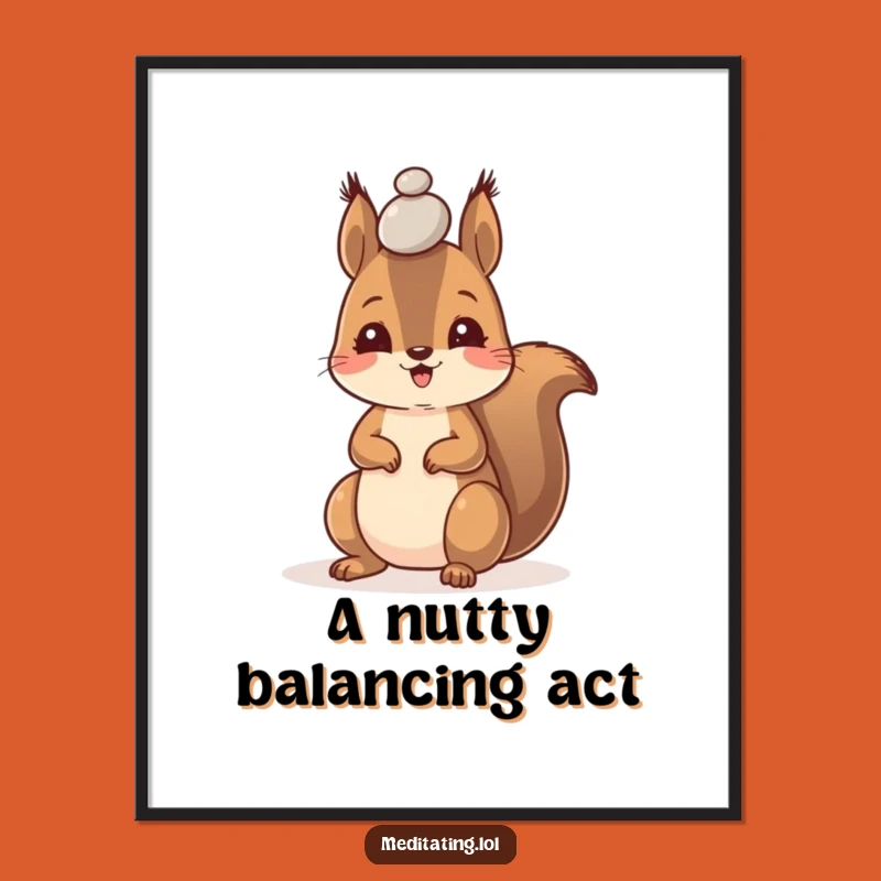 Free Printable Happy Squirrel Wall Art - Funny Downloadable Decor Gift!