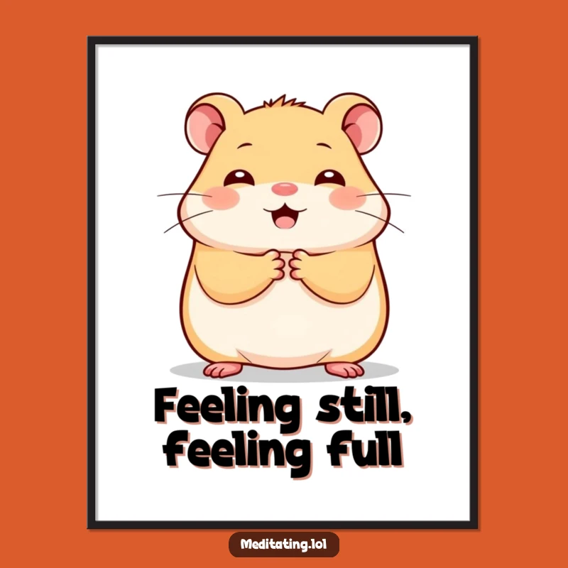 Free Printable Wall Art: Cheerful Hamster Stillness Funny Downloadable Art