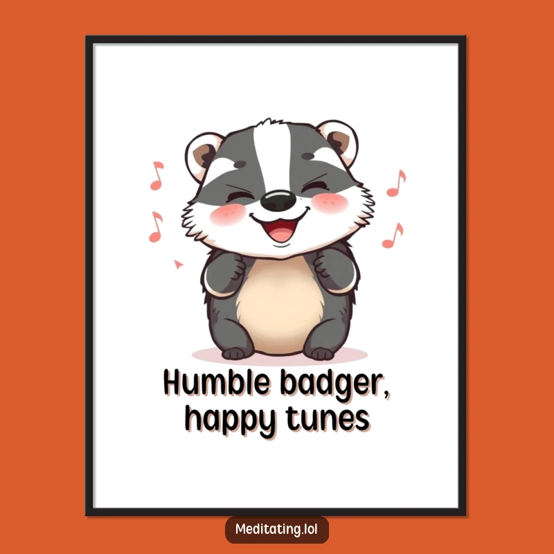 Free Printable Wall Art: Content Badger Hum for Cozy, Humorous Downloadable Decor