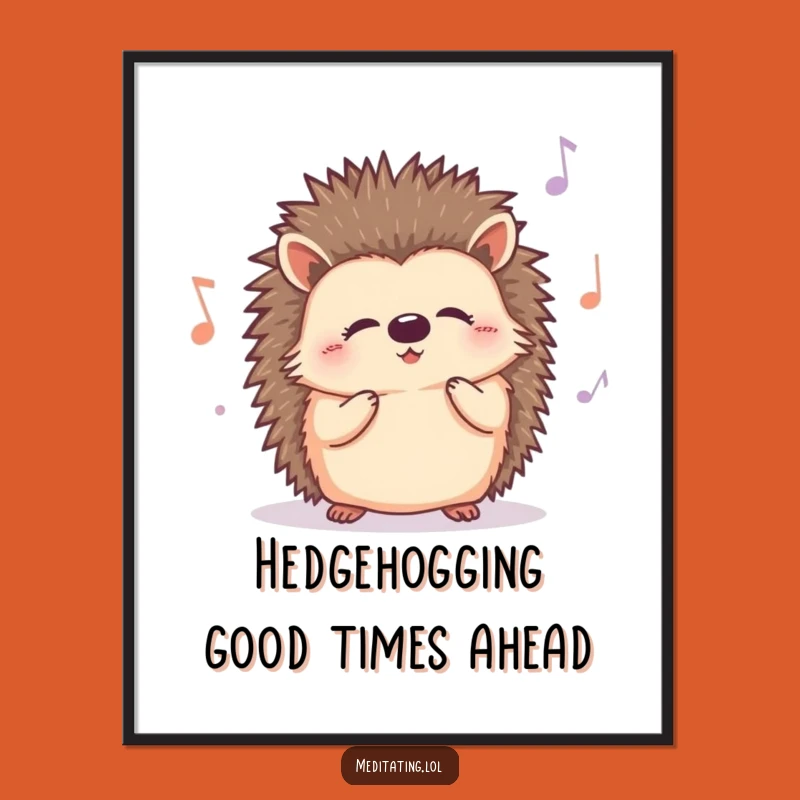 Free Printable Wall Art: Curious Hedgehog Hummer - Funny Downloadable Art