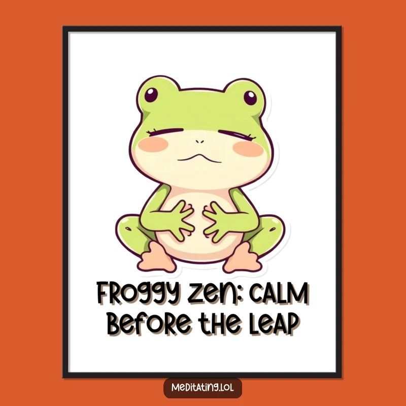 Free Printable Wall Art: Meditating Frog for Zen and Calm Decor